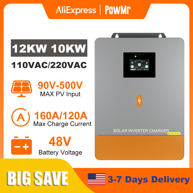 Split Phase Inverter 10Kw 110V 220V - PowMr 12KW 10KW Split-Phase Omvormer 110V