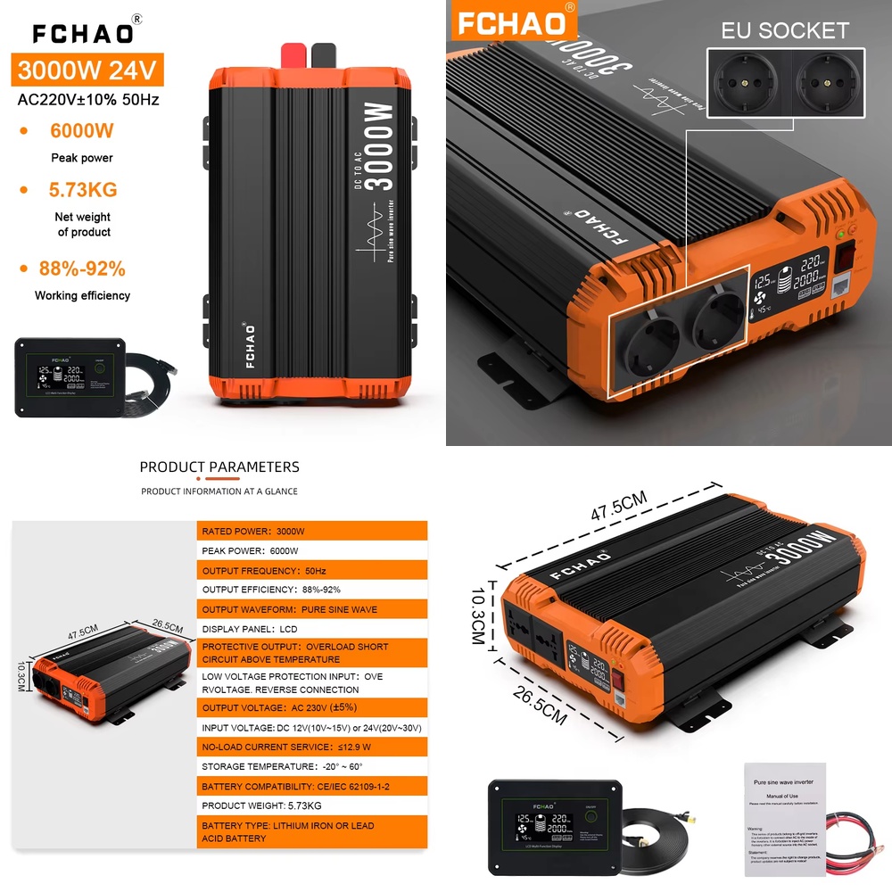 Zuivere sinusgolf off-grid omv - Off Grid Solar Inverter 48V 6000W recensie en prijs
