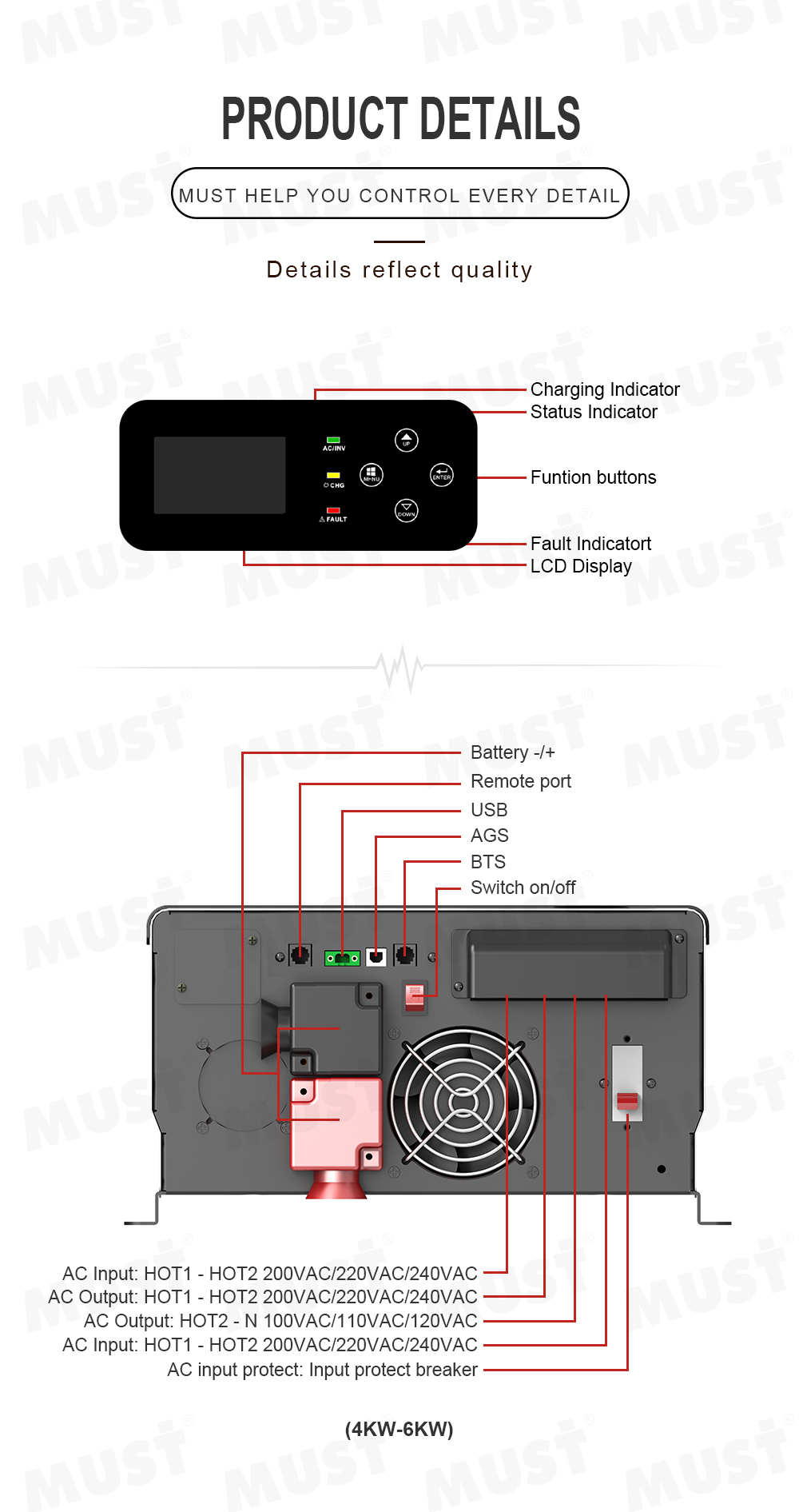 Best verkochte 110V 120V 220V  - Pure Sine Wave Inverter 5000W 48V 220V recensie en prijs